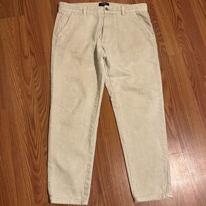 Pull & Bear Men's Cream Pants Size 34 Work‎ Business Classic